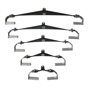 New 360-degree Rotatable Cable 5-Piece Set Accessories Gym Lat Pull Down Bar Rowing Handle Ergonomic Full Rotate Metal Mag Grips